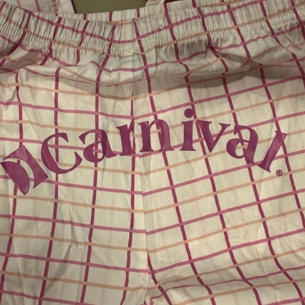 Carnival Cruise Line Pajama Pants Plaid Lounge Sleep Bottoms - NWOT